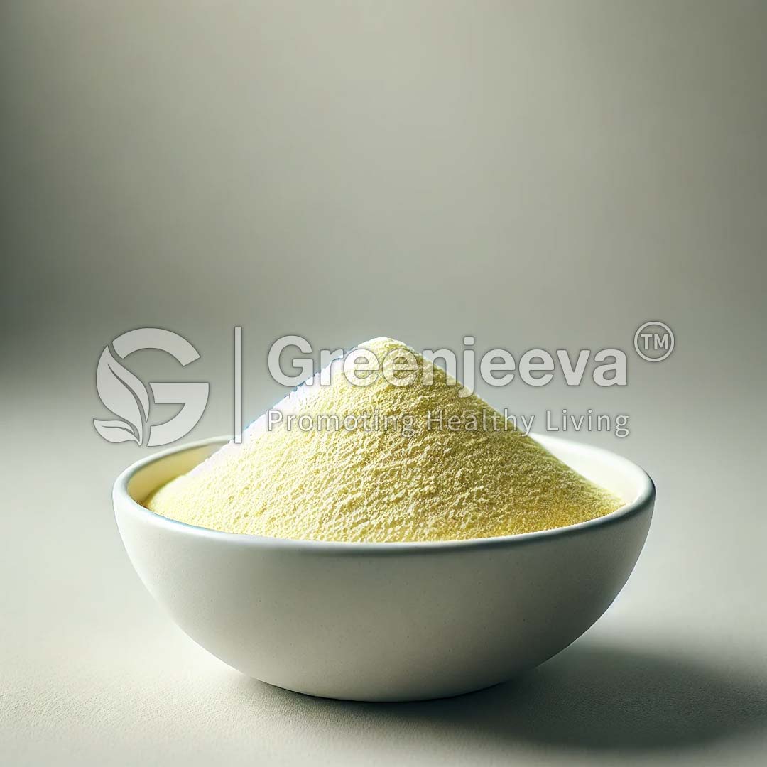 A white bowl filled with fine Lactobacillus Brevis Powder 200 B CFUg, set against a soft, neutral background, emphasizing its texture and color.