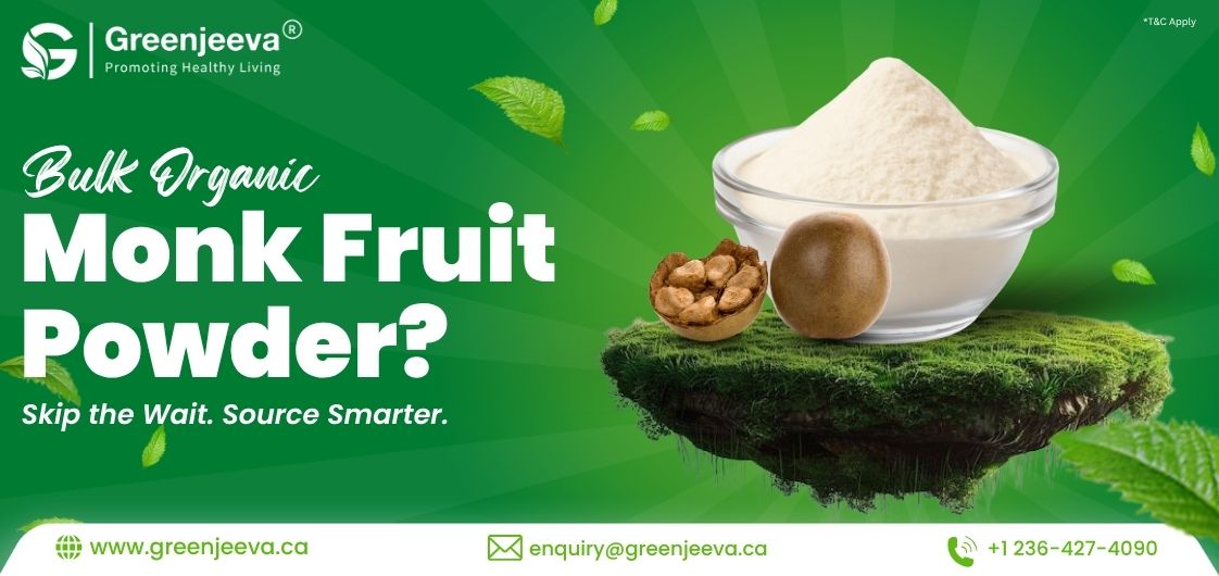 Organic monk fruit powder, a non-caloric sweetener essential for keto-friendly snacks and nutraceutical formulations.