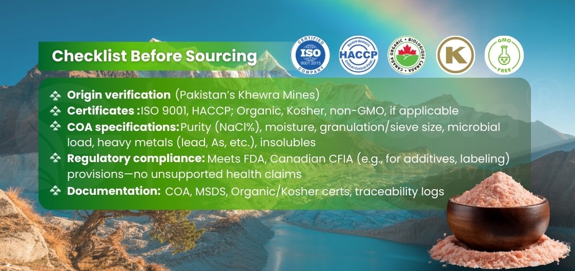 A sourcing checklist for pink himalayan salt
