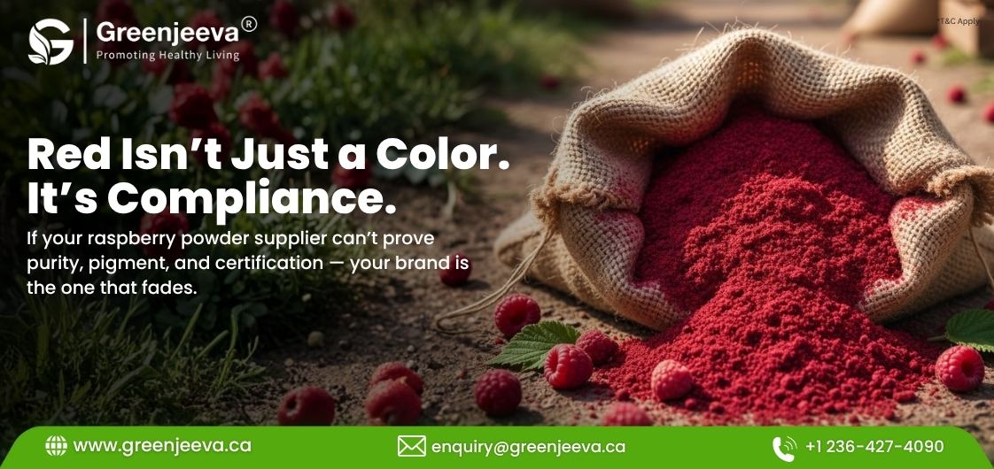 Bulk Organic Raspberry Powder in Canada: The Red Standard for Purity, Performance & Proof